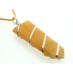Himalayan Golden Quartz Faceted Point Wire Wrapped Pendant